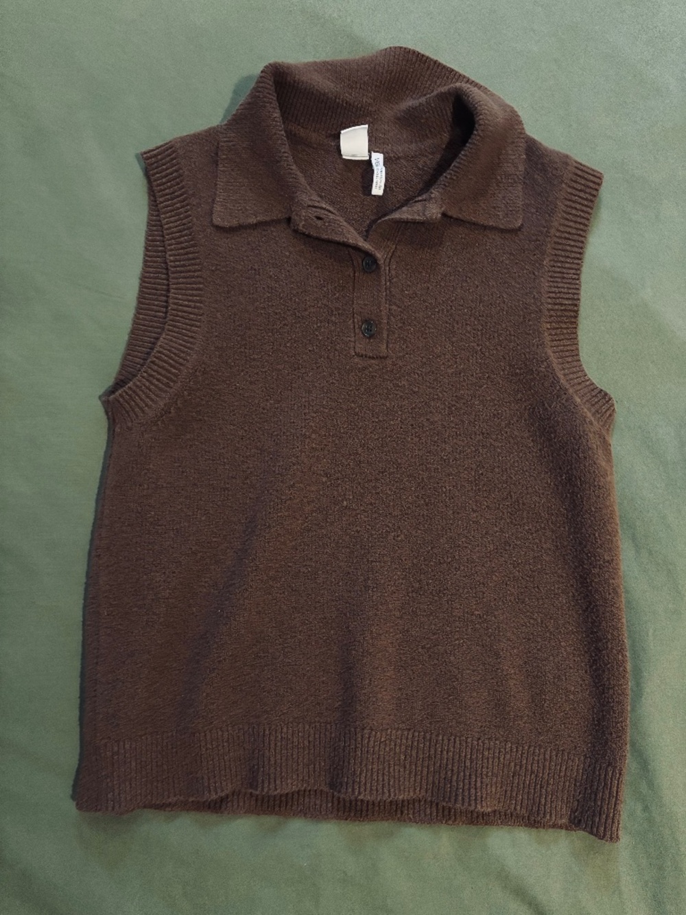 Brown knit Polo sweater vest